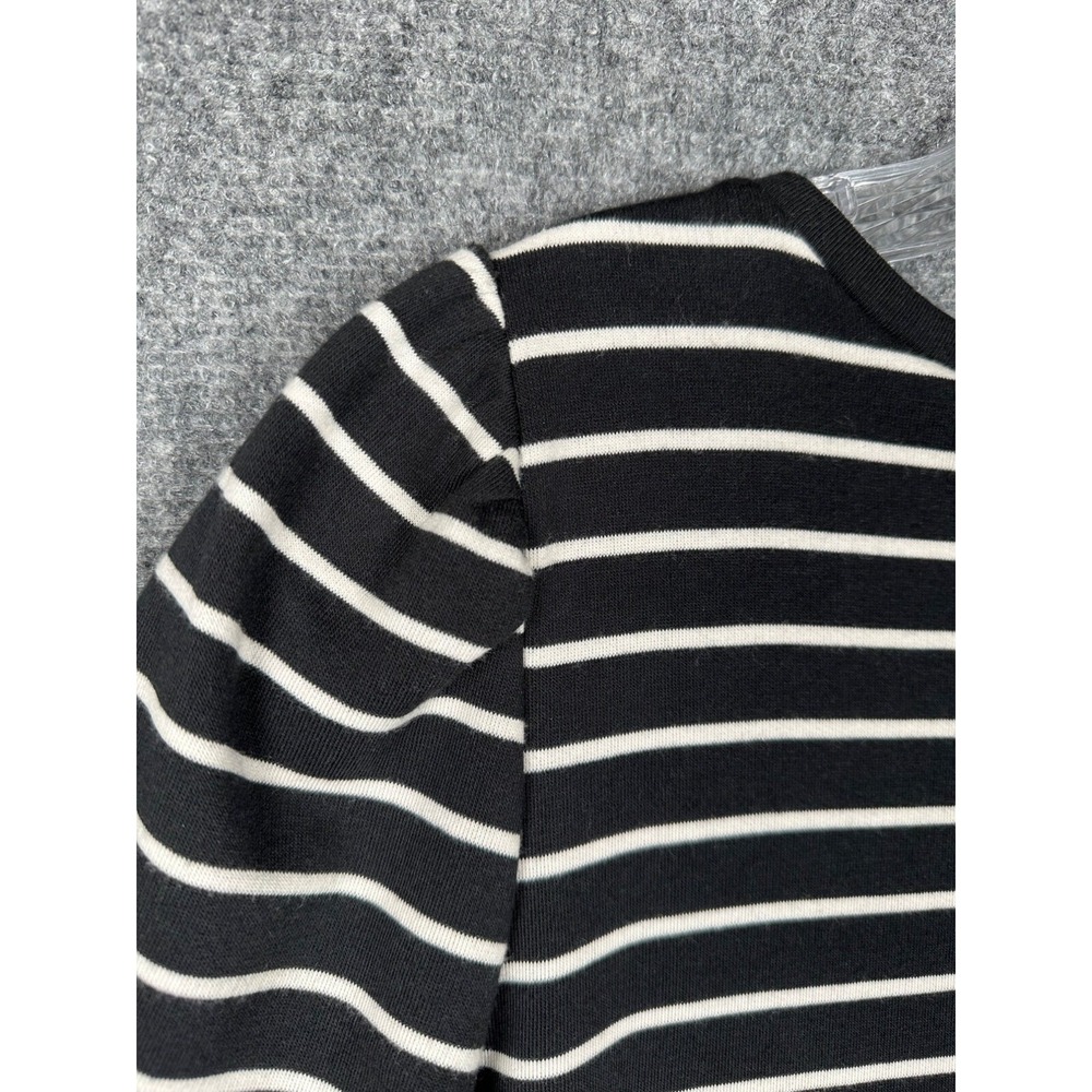 LOFT Black White Stripe Short Sleeve T Shirt‎ Dress Size M Preppy Old Money - Picture 6 of 7